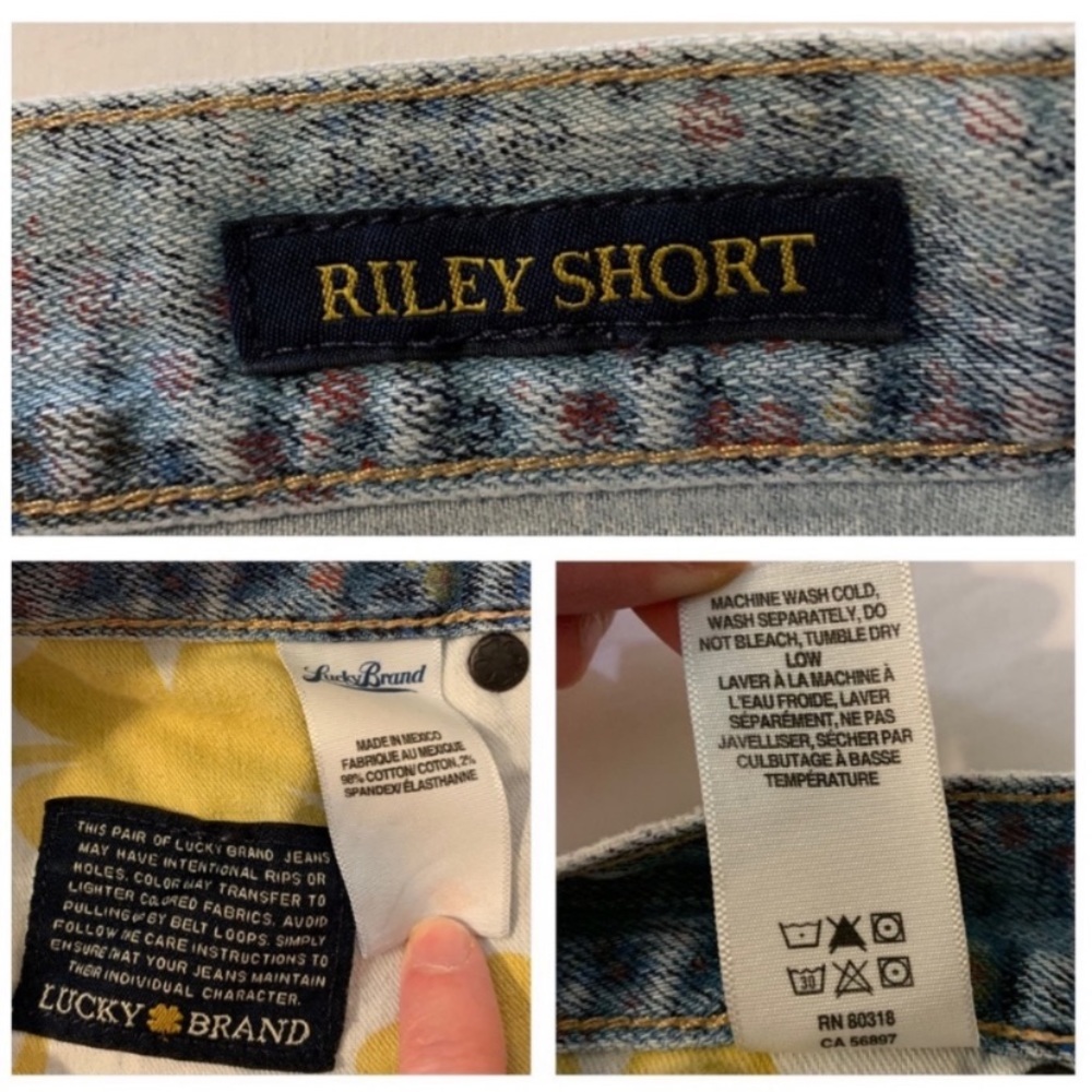 Lucky Brand Riley Floral Print Jean Shorts - Picture 7 of 8